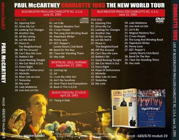 画像2: PAUL McCARTNEY / CHARLOTTE 1993 【2CD+DVD】 (2)