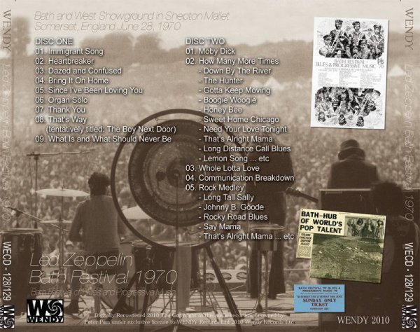 画像2: LED ZEPPELIN / BATH FESTIVAL 1970 【2CD】 (2)