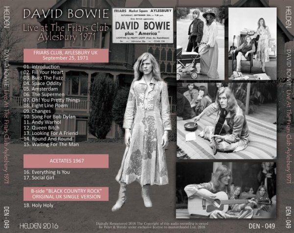画像2: DAVID BOWIE / LIVE AT THE FRIARS CLUB AYLESBURY 1971 【1CD】 (2)