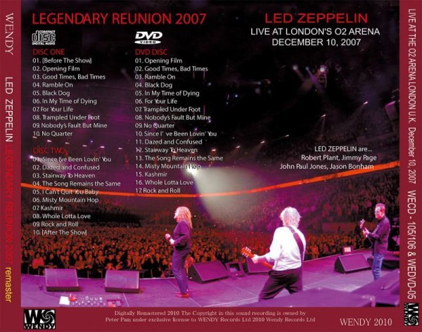 画像2: LED ZEPPELIN / LEGENDARY REUNION 2007 remaster 【2CD+DVD】 (2)