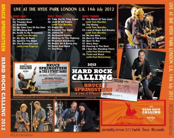 画像2: BRUCE SPRINGSTEEN / HARD ROCK CALLING 2012 【3CD】 (2)