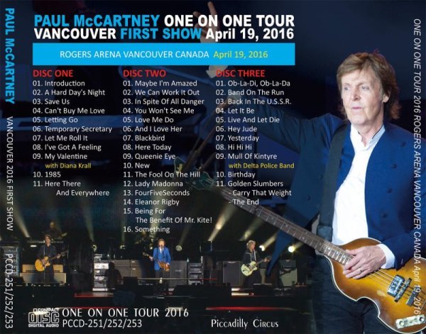 画像2: PAUL McCARTNEY / ONE ON ONE VANCOUVER 2016 FIRST SHOW 【3CD】 (2)