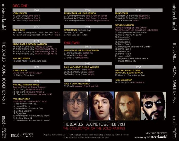 画像2: THE BEATLES / ALONE TOGETHER Vol.1 【2CD】 (2)