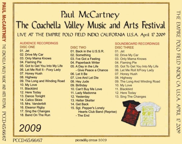 画像2: PAUL McCARTNEY / THE COACHELLA VALLEY MUSIC & ARTS FESTIVAL 【3CD】 (2)