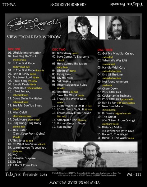 画像2: GEORGE HARRISON VIEW FROM REAR WINDOW 3CD (2)