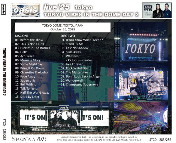 画像2: OASIS 2025 TOKYO VIBES IN THE DOME DAY 2 2CD (2)