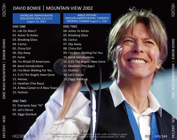 画像2: DAVID BOWIE 2002 MOUNTAIN VIEW 2CD (2)