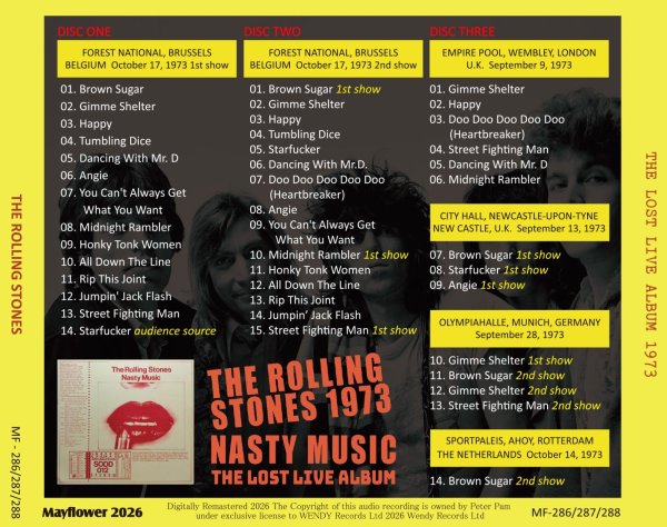 画像2: THE ROLLING STONES 1973 NASTY MUSIC - THE LOST LIVE ALBUM - 3CD (2)