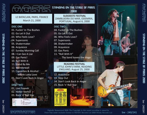 画像2: OASIS 2000 STANDING ON THE STAGE OF PARIS 2CD (2)