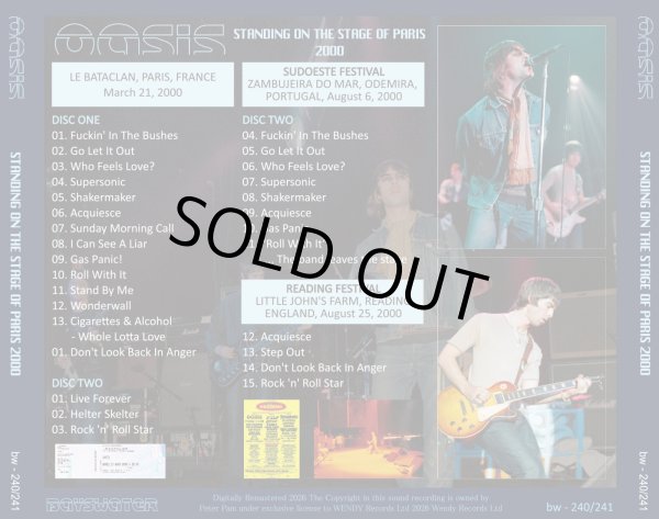 画像2: OASIS 2000 STANDING ON THE STAGE OF PARIS 2CD (2)