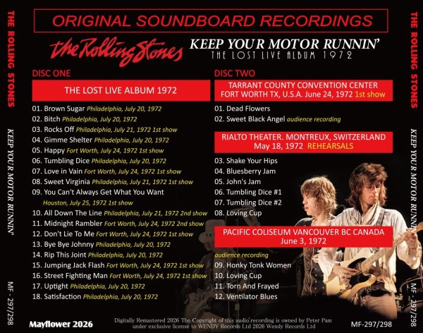 画像2: THE ROLLING STONES 1972 KEEP YOUR MOTOR RUNNIN' THE LOST LIVE ALBUM 2CD (2)