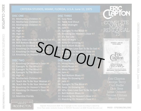 画像2: ERIC CLAPTON 1975 COMPLETE MIAMI REHEARSAL 4CD (2)
