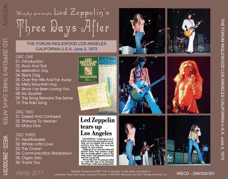 LED ZEPPELIN 3CD THREE DAYS AFTER