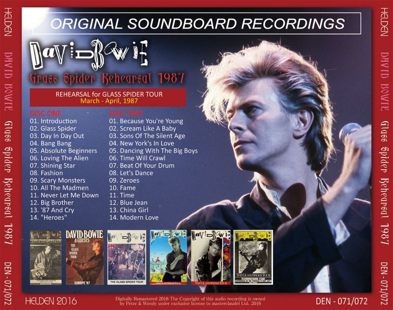DAVID BOWIE / GLASS SPIDER REHEARSAL 1987 【2CD】 - BOARDWALK DAVID BOWIE / GLASS SPIDER REHEARSAL 1987 【2CD】 - BOARDWALK