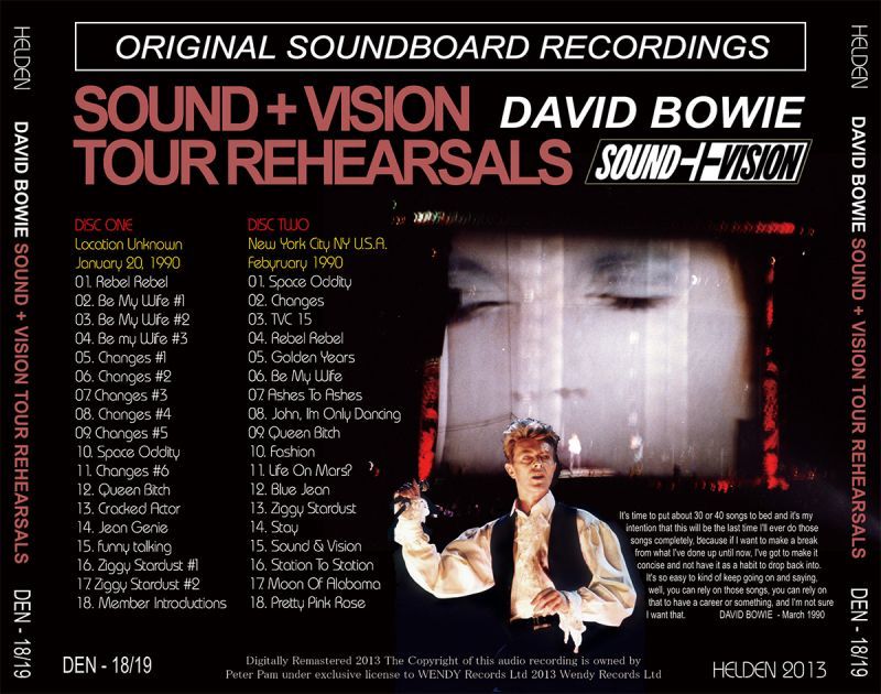 【2CD】　SOUND　DAVID　BOARDWALK　TOUR　BOWIE　VISION　REHEARSALS