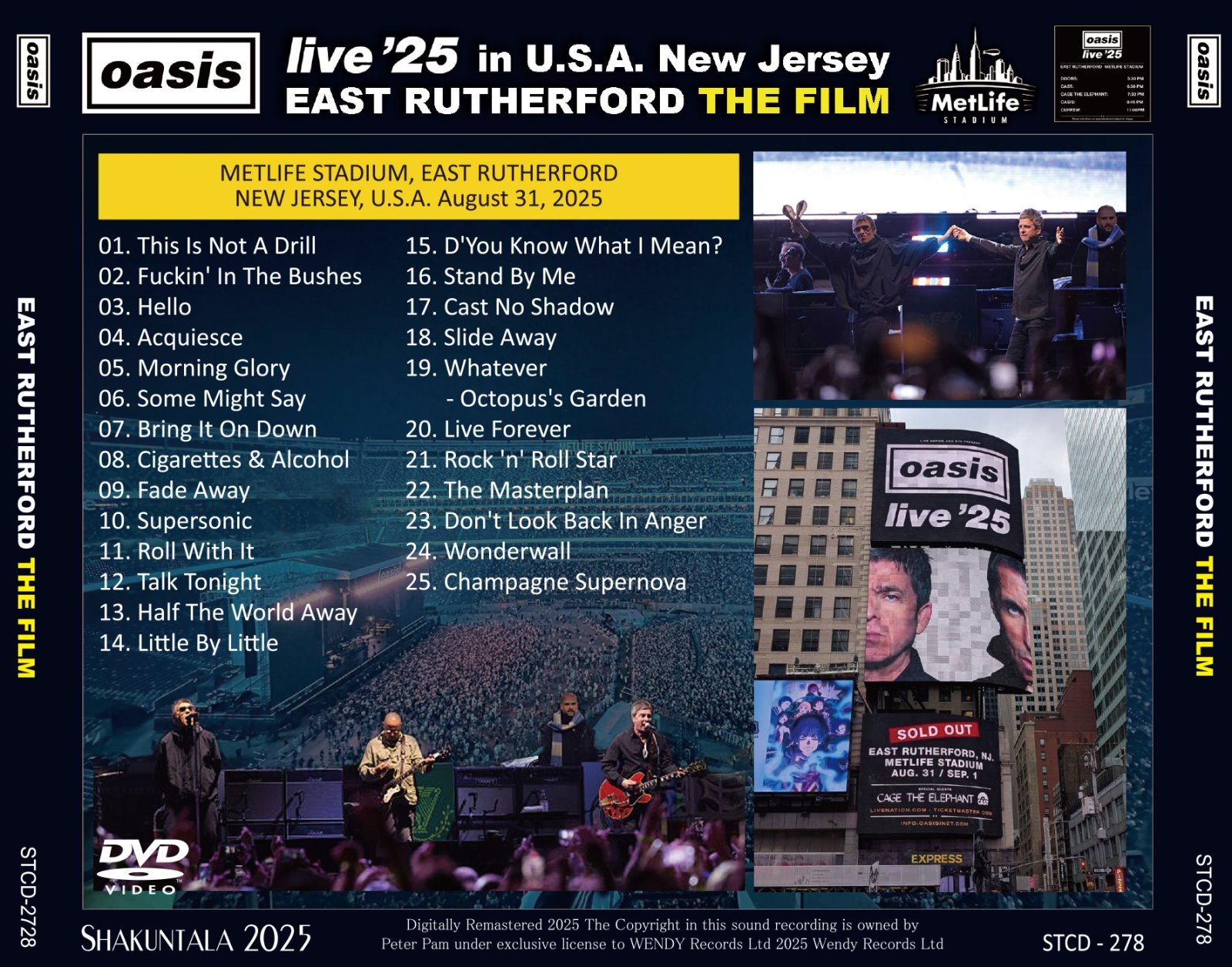 OASIS 2025 EAST RUTHERFORD THE FILM DVD - BOARDWALK